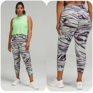 Lululemon Fast and Free High-Rise Tight 25" | Paint Glide Warp Multi | 14